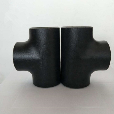 Black Painted ASME B16.9 Equal Cross Tee CS 48 Inch ASME B16.47 BW Pemasangan Pipa